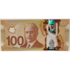 CANADA 2011 . ONE HUNDRED 100 DOLLARS . POLYMER BANKNOTE . WITH THE BRAILLE FIXTURE/FEATURE